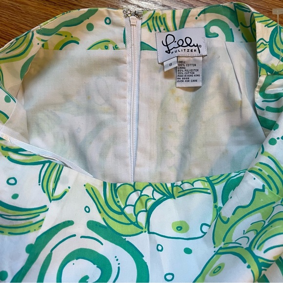 Lilly Pulitzer green and white skirt in schools out print size 8 - Picture 8 of 9